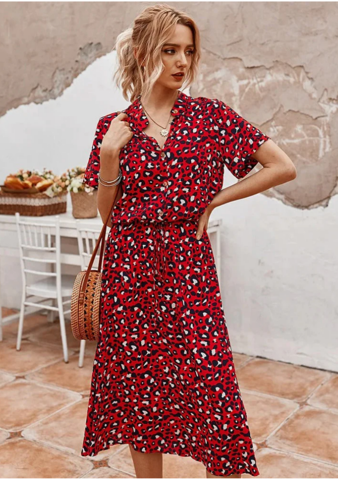 Sienna Spotted Print Midi Dress