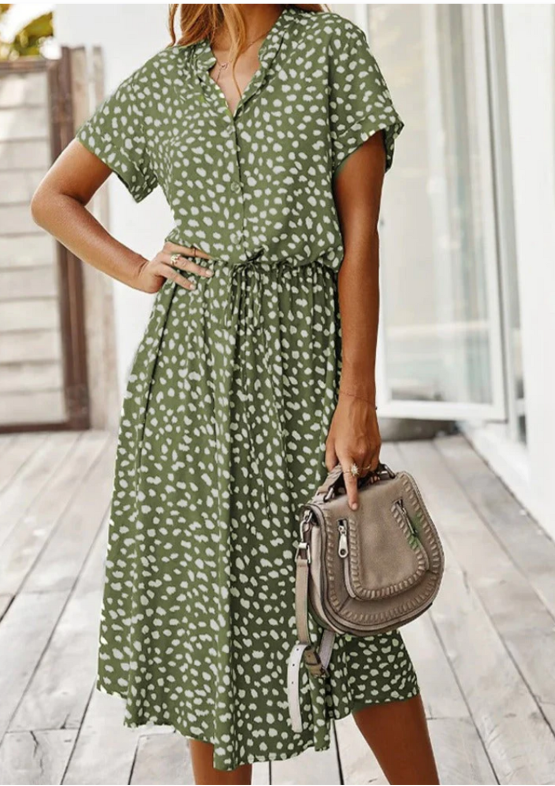 Sienna Spotted Print Midi Dress