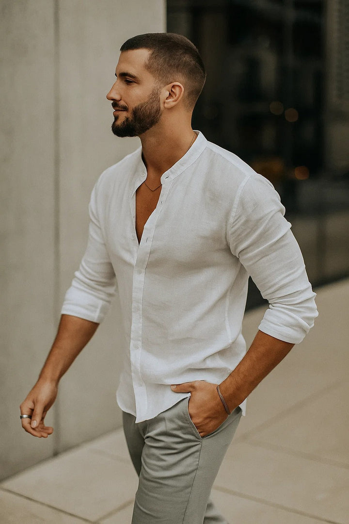 Nikolai Relaxed 3 4 Sleeve Casual Shirt