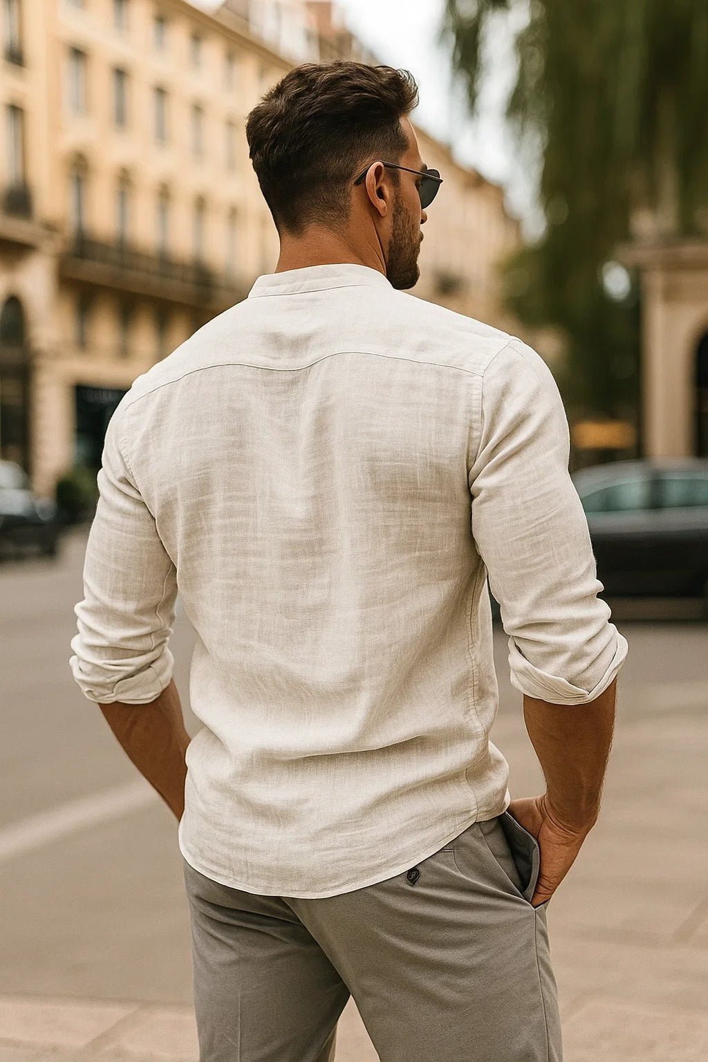 Nikolai Relaxed 3 4 Sleeve Casual Shirt