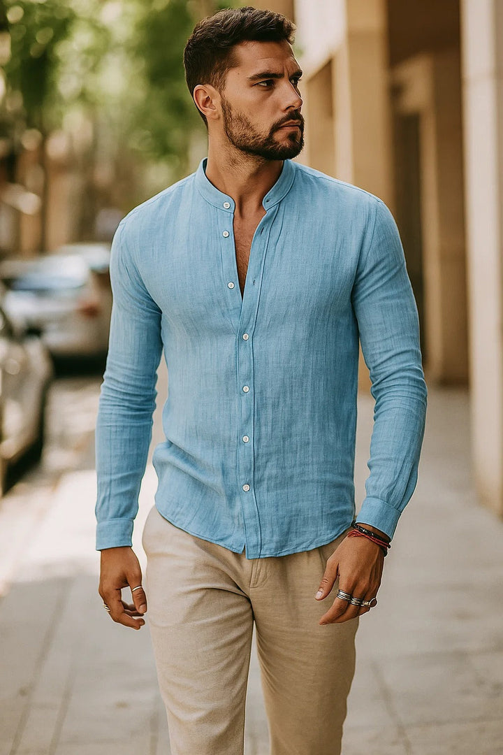 Nikolai Relaxed 3 4 Sleeve Casual Shirt