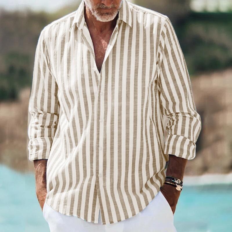 Santino Striped Casual Long Sleeve Shirt