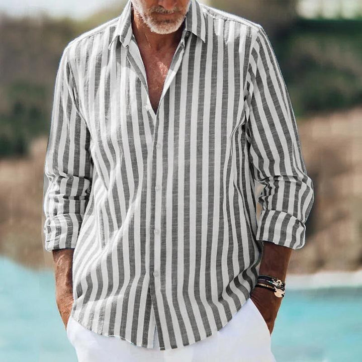 Santino Striped Casual Long Sleeve Shirt