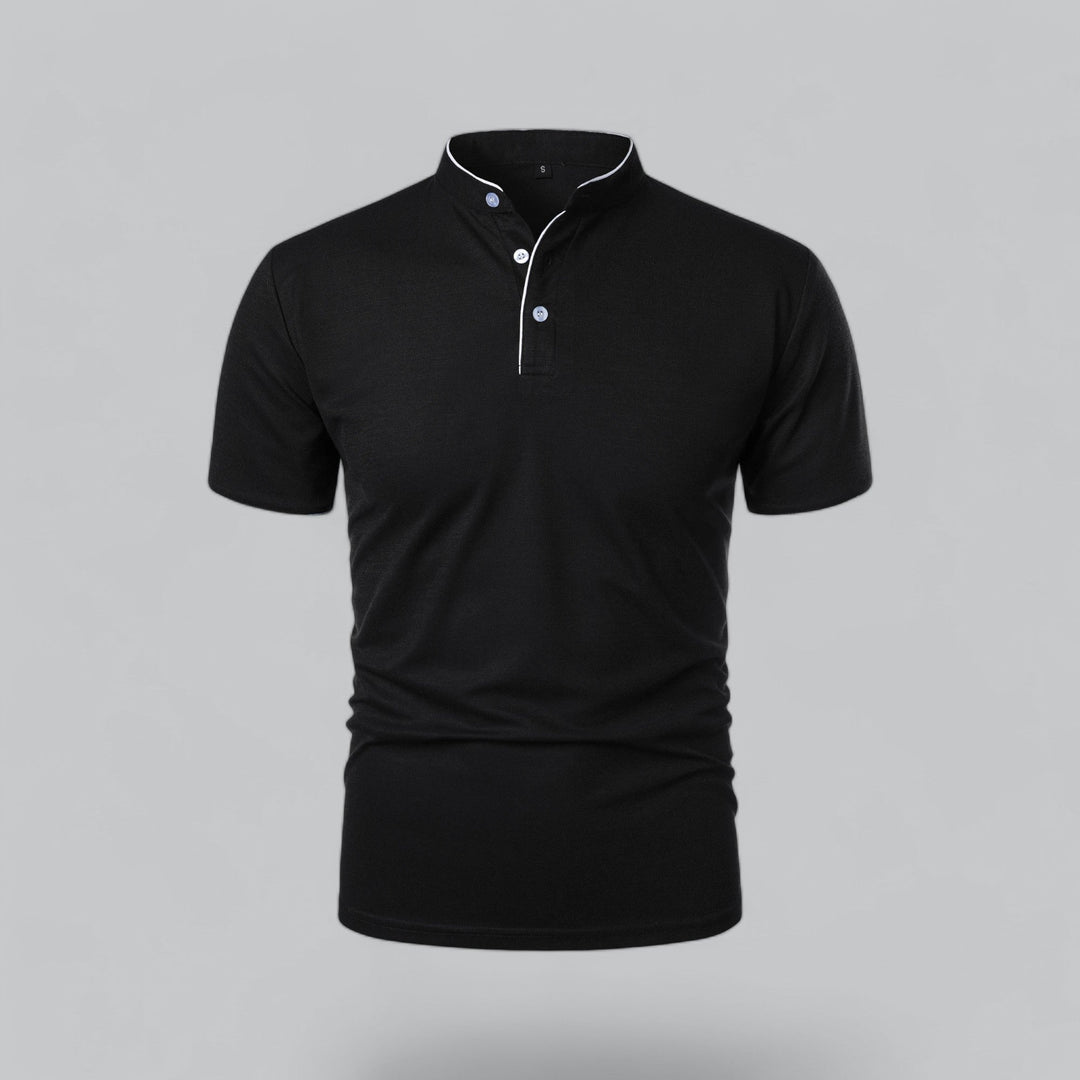 Matteo Tailored Collarless Polo Shirt
