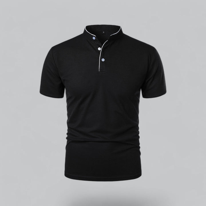 Matteo Tailored Collarless Polo Shirt