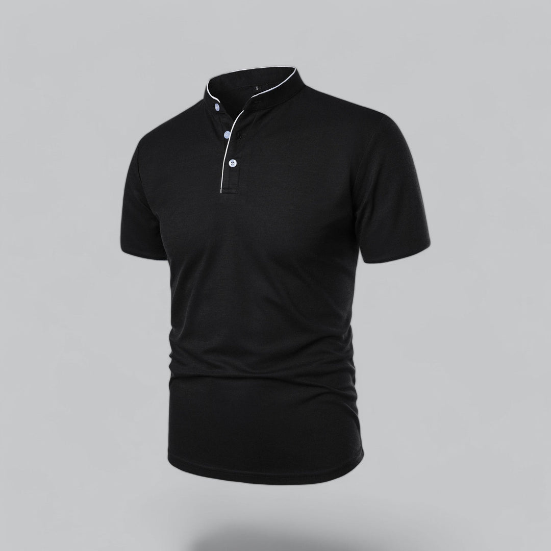 Matteo Tailored Collarless Polo Shirt