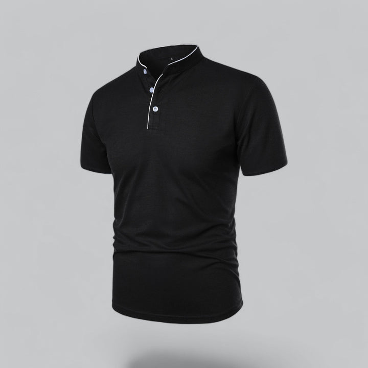 Matteo Tailored Collarless Polo Shirt