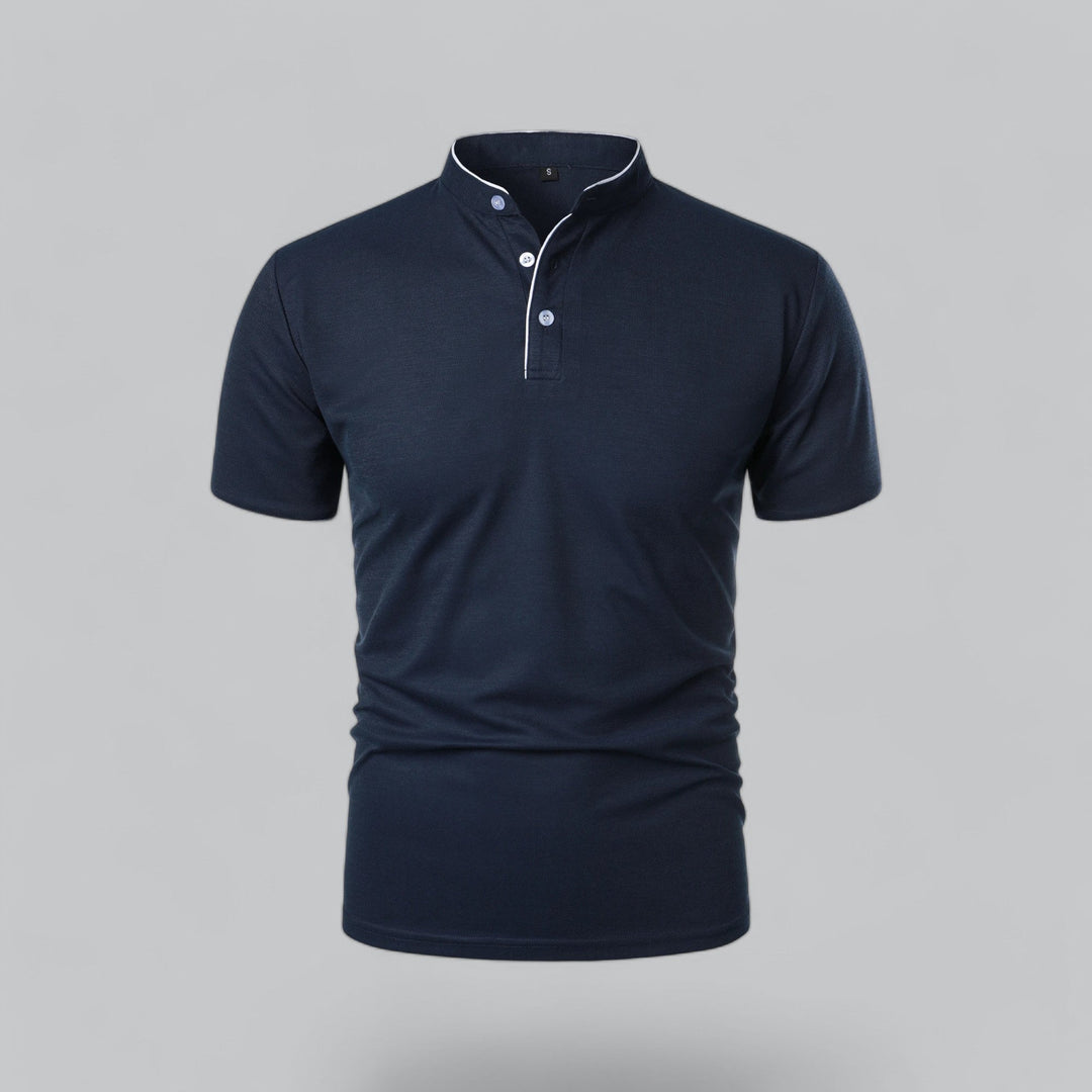 Matteo Tailored Collarless Polo Shirt