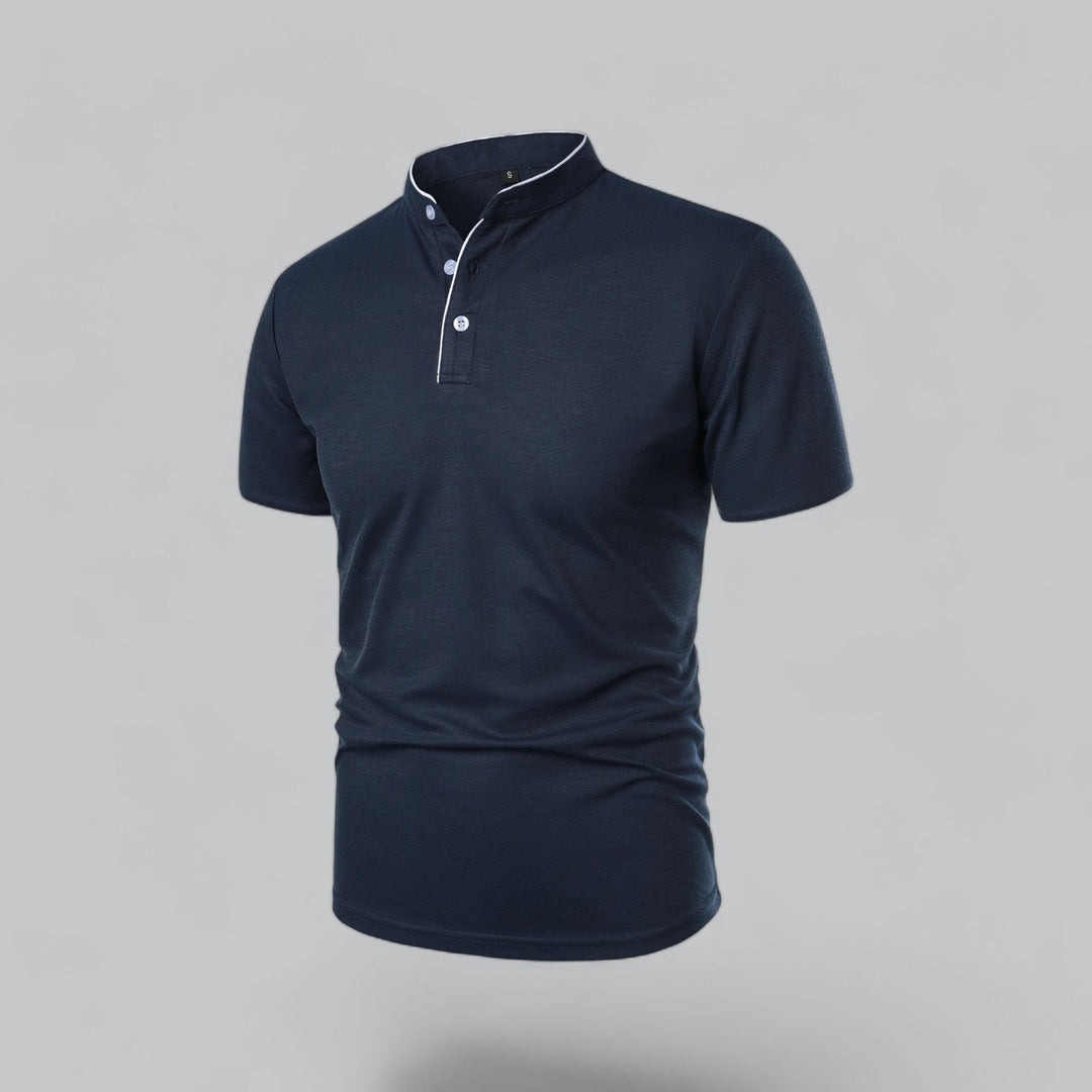 Matteo Tailored Collarless Polo Shirt