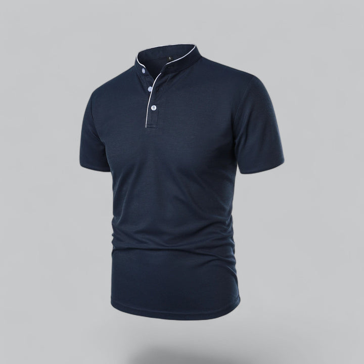 Matteo Tailored Collarless Polo Shirt