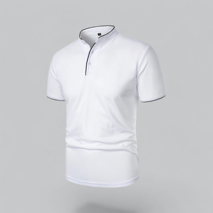 Matteo Tailored Collarless Polo Shirt