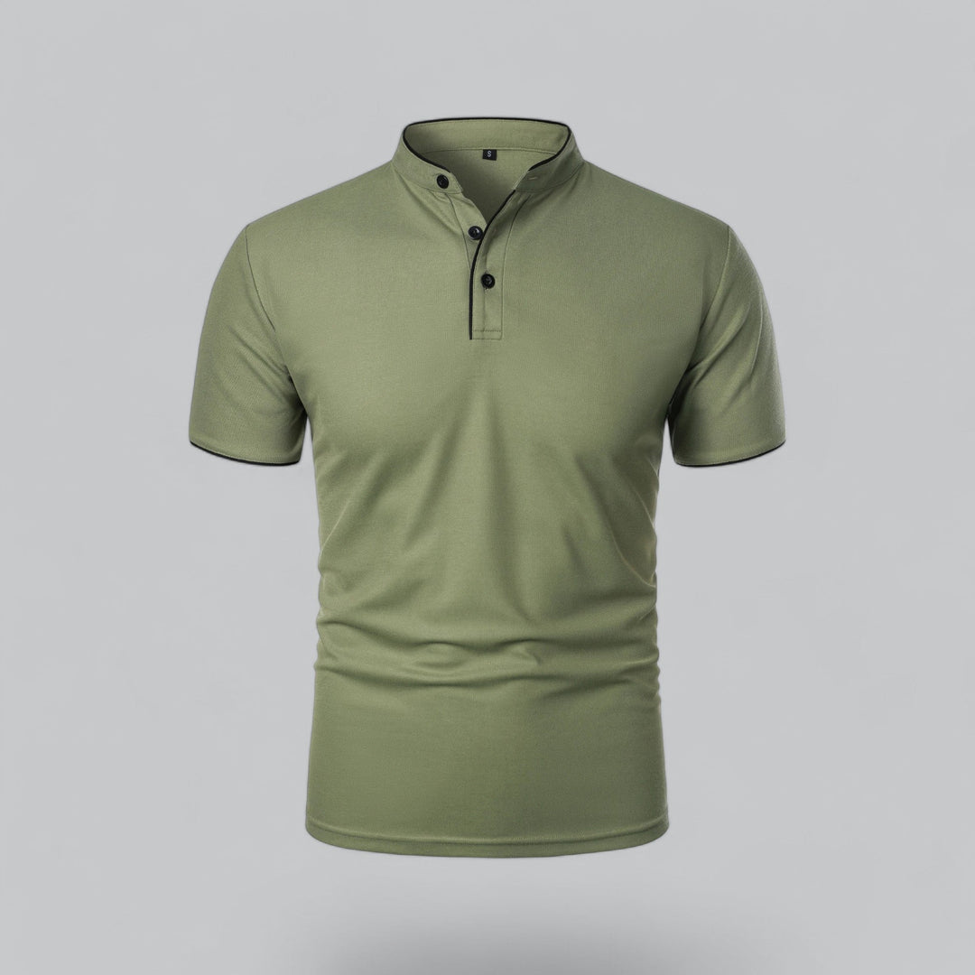 Matteo Tailored Collarless Polo Shirt