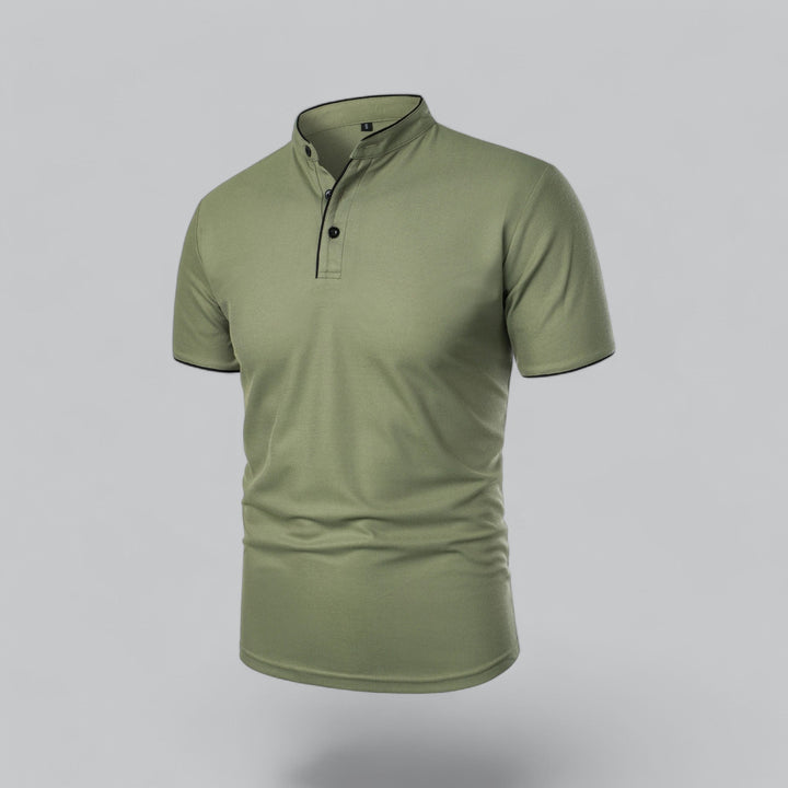 Matteo Tailored Collarless Polo Shirt