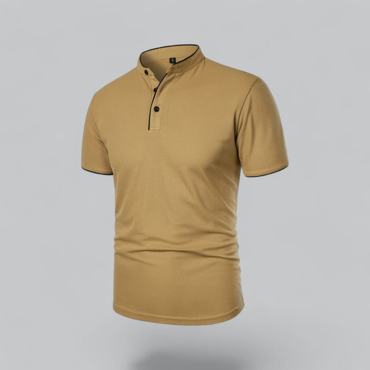 Matteo Tailored Collarless Polo Shirt