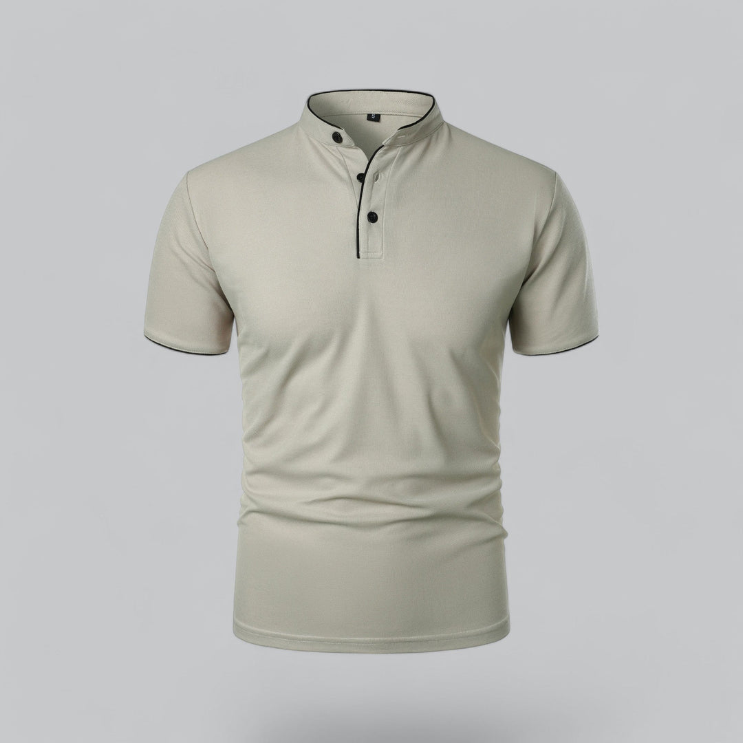 Matteo Tailored Collarless Polo Shirt