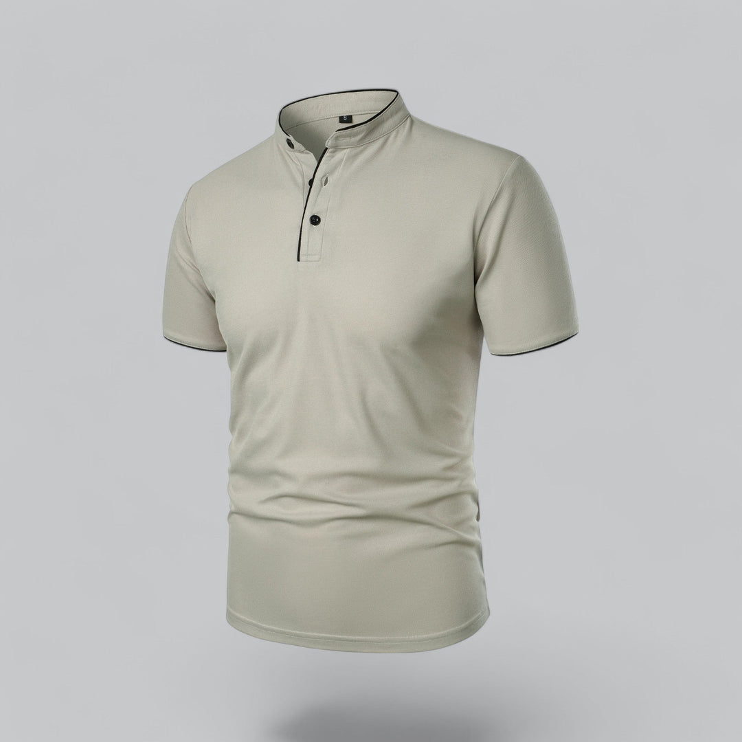 Matteo Tailored Collarless Polo Shirt