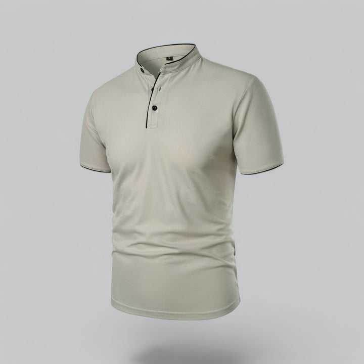 Matteo Tailored Collarless Polo Shirt