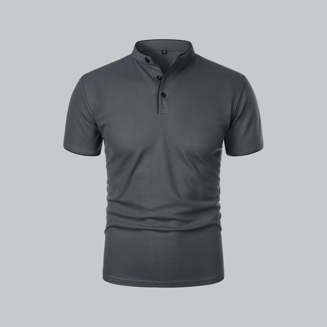 Matteo Tailored Collarless Polo Shirt