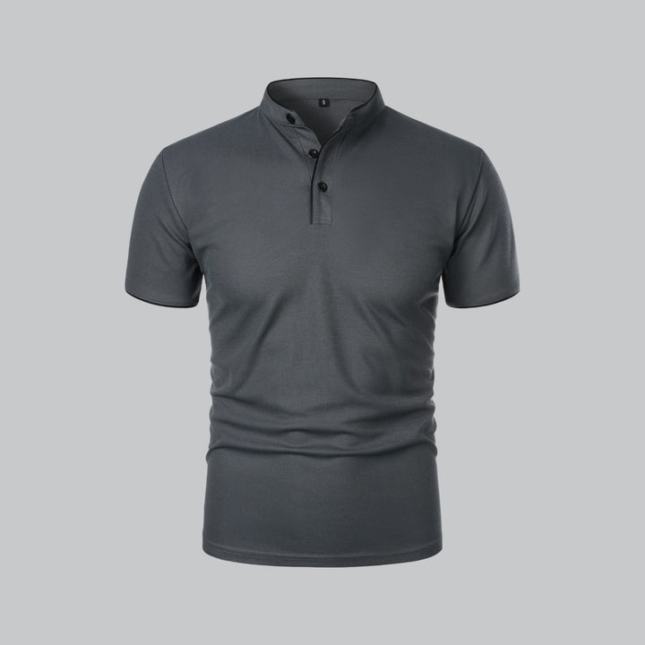 Matteo Tailored Collarless Polo Shirt
