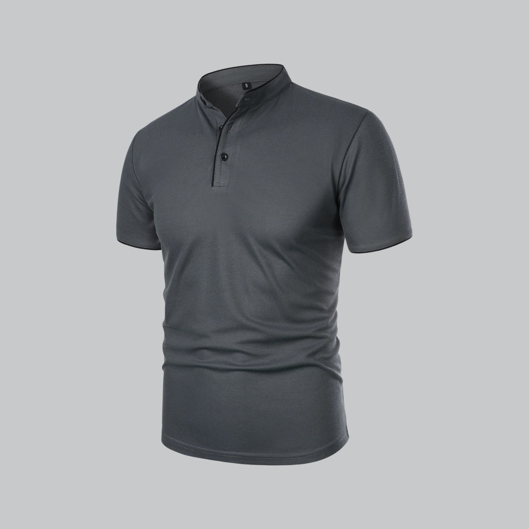 Matteo Tailored Collarless Polo Shirt