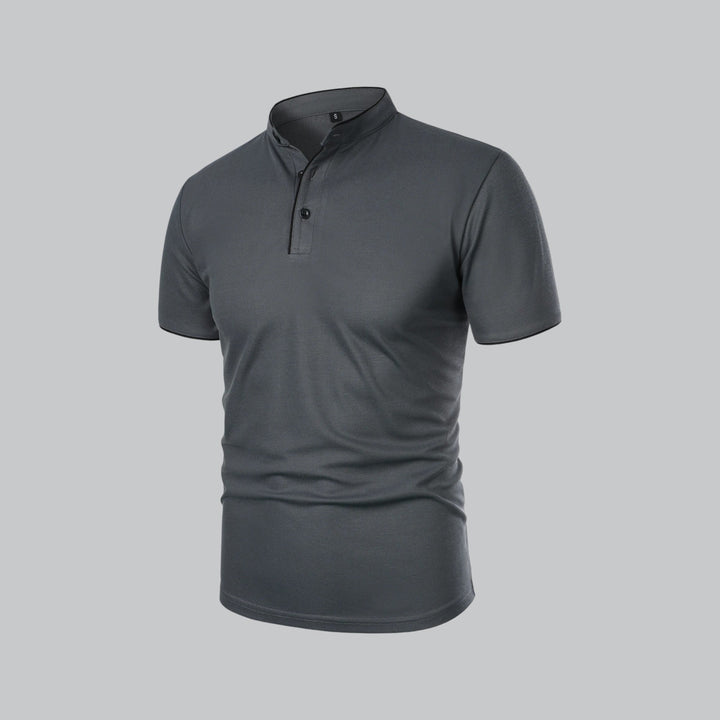 Matteo Tailored Collarless Polo Shirt