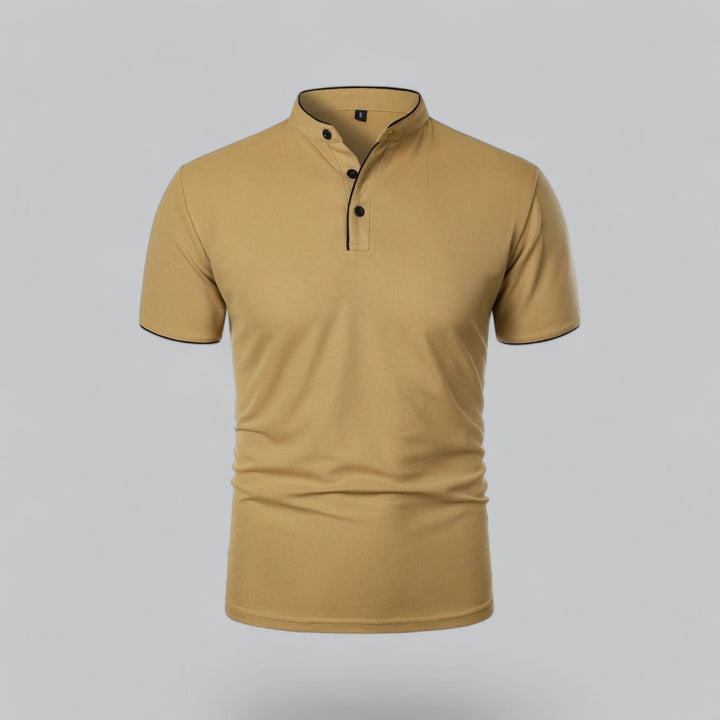 Matteo Tailored Collarless Polo Shirt