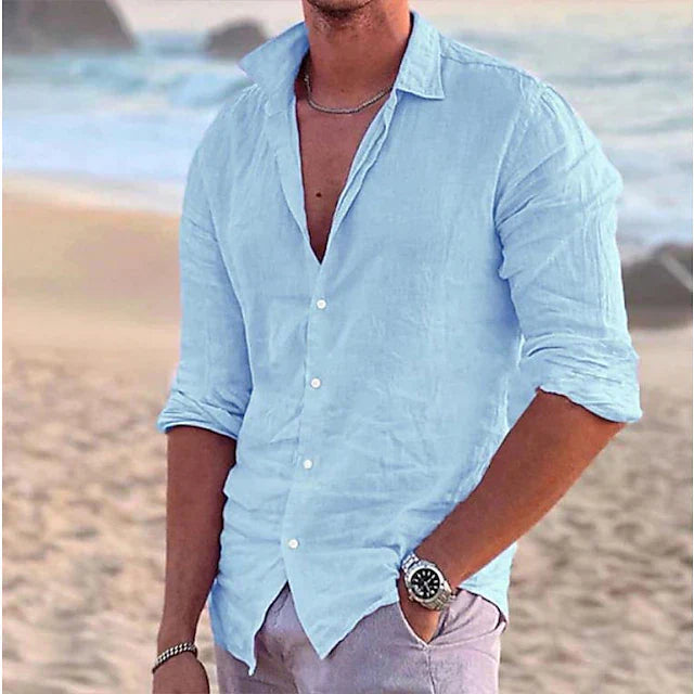 Alvaro Linen Blend Long Sleeve Shirt