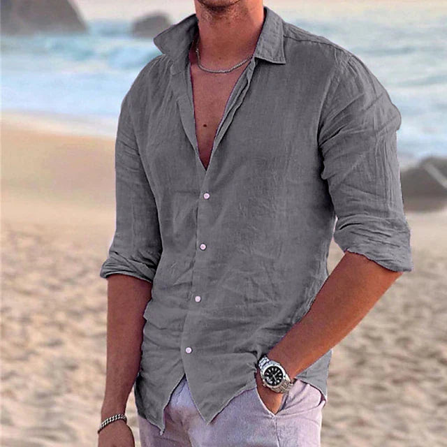 Alvaro Linen Blend Long Sleeve Shirt