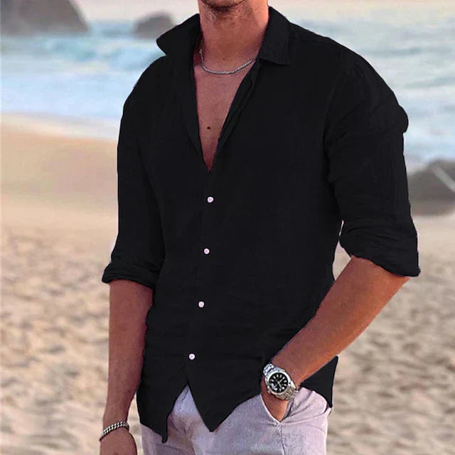 Alvaro Linen Blend Long Sleeve Shirt