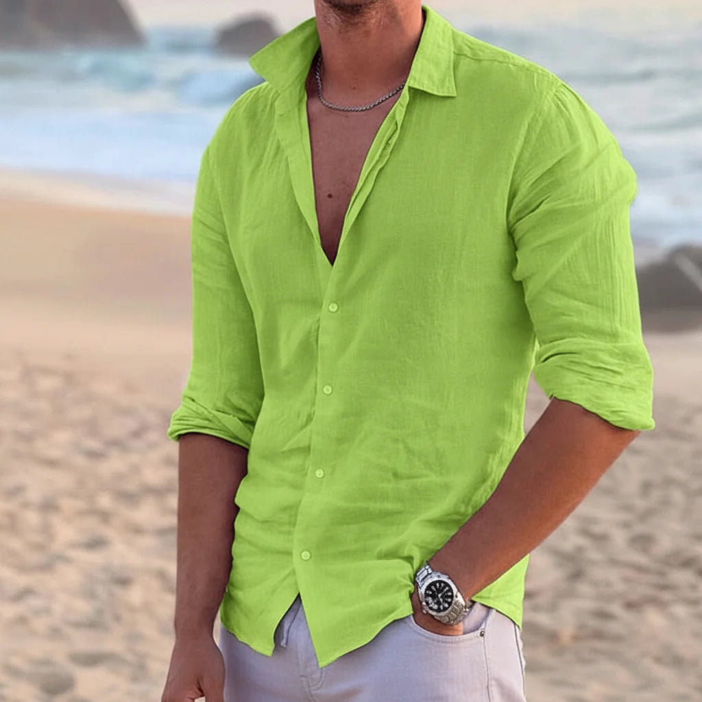 Alvaro Linen Blend Long Sleeve Shirt