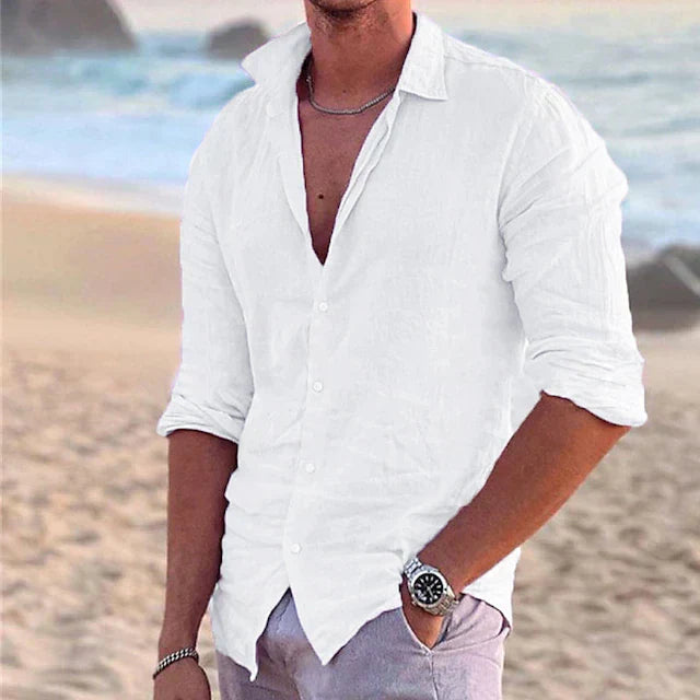 Alvaro Linen Blend Long Sleeve Shirt