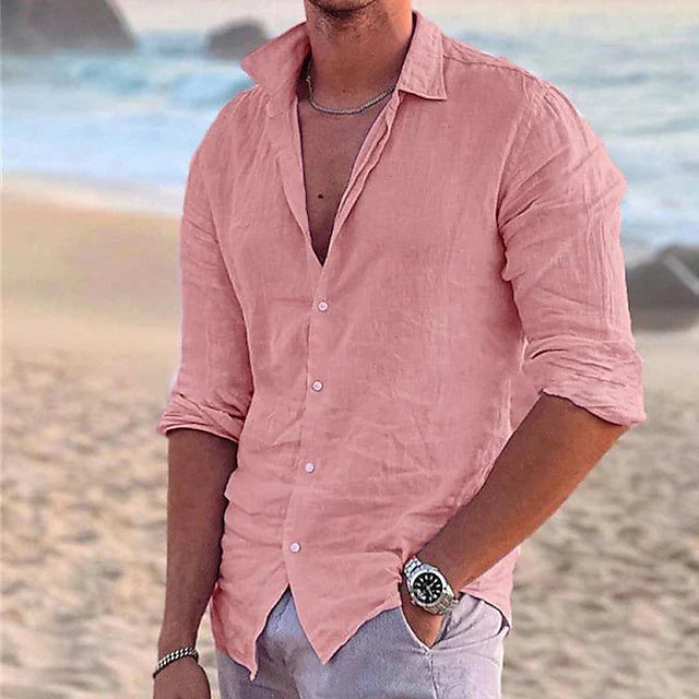 Alvaro Linen Blend Long Sleeve Shirt