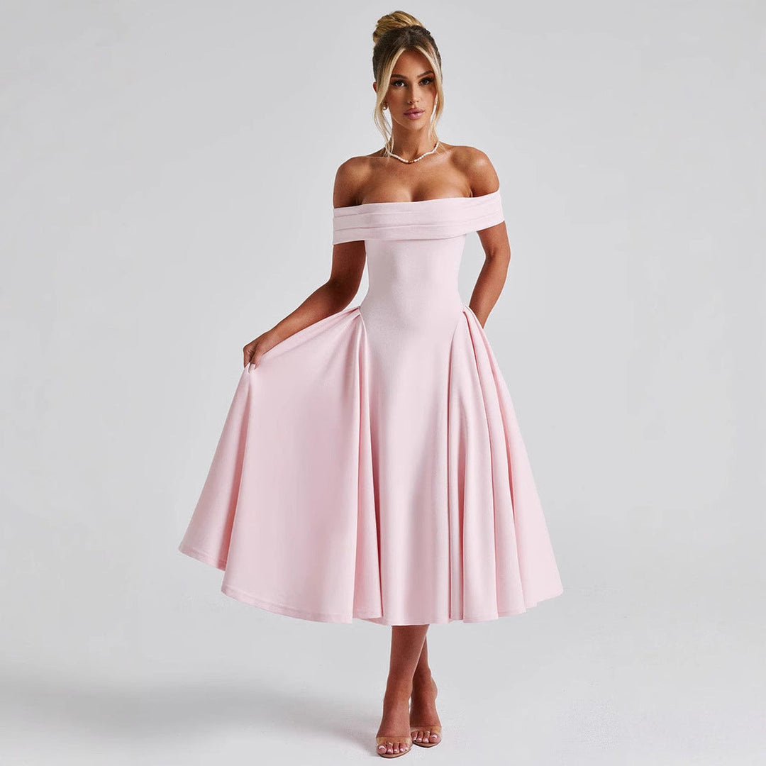 Rosamonde Off Shoulder Flared Midi Dress