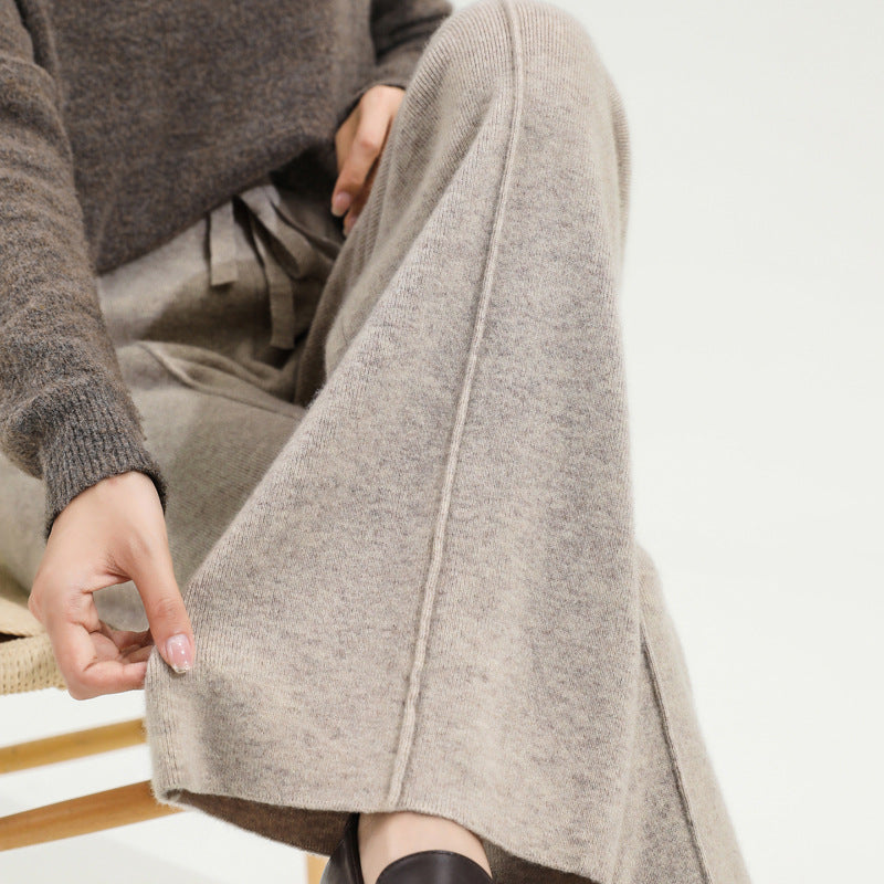 Elysia Merino Wool Wide-Leg Trousers