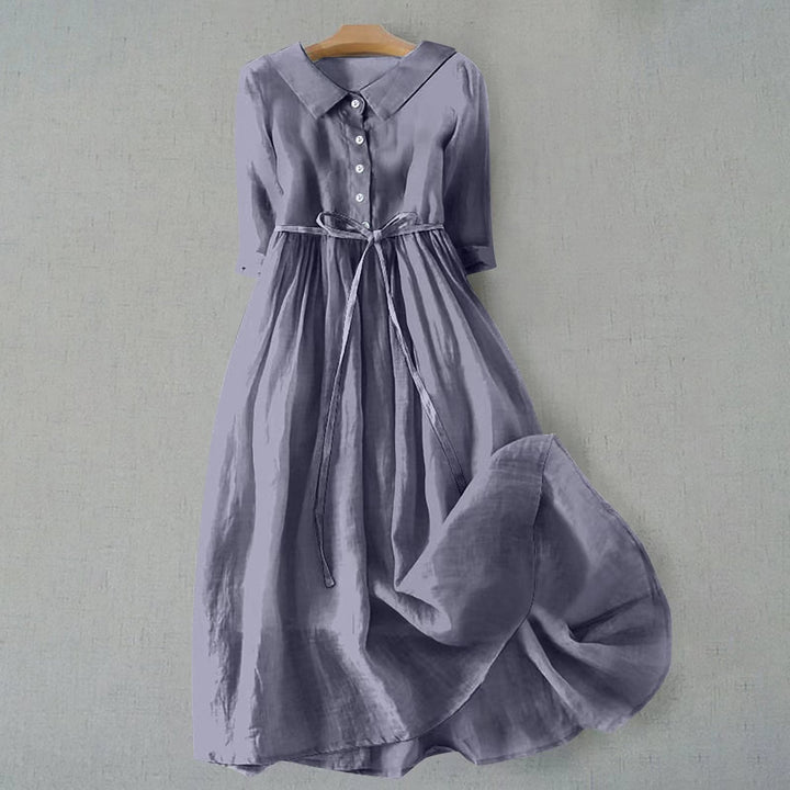 Tammie Casual Tie Waist Midi Dress