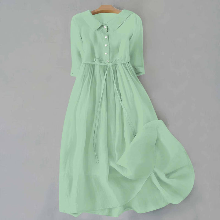Tammie Casual Tie Waist Midi Dress