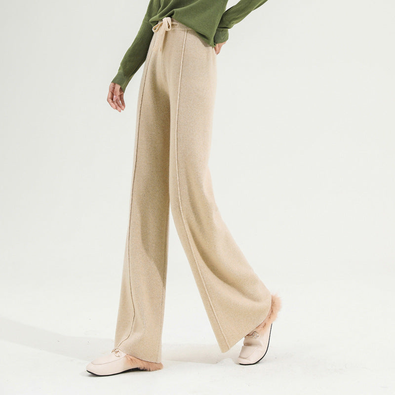 Elysia Merino Wool Wide-Leg Trousers