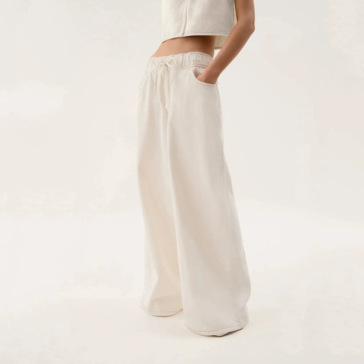 Auren Drawstring Wide-Leg Jeans