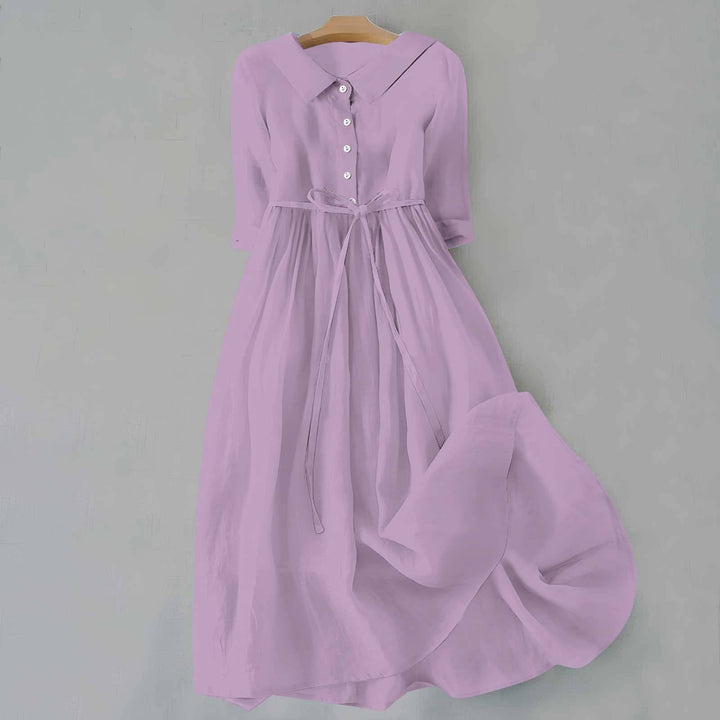 Tammie Casual Tie Waist Midi Dress