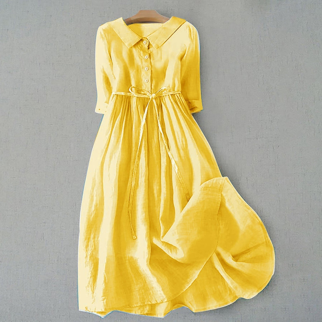 Tammie Casual Tie Waist Midi Dress