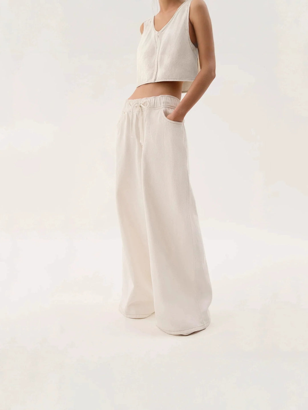 Auren Drawstring Wide-Leg Jeans