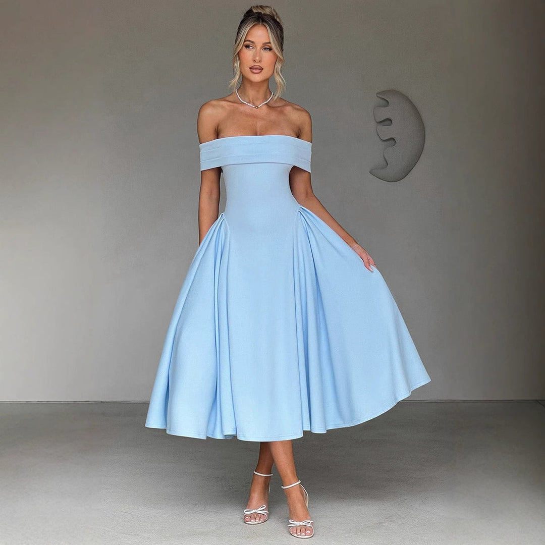 Rosamonde Off Shoulder Flared Midi Dress