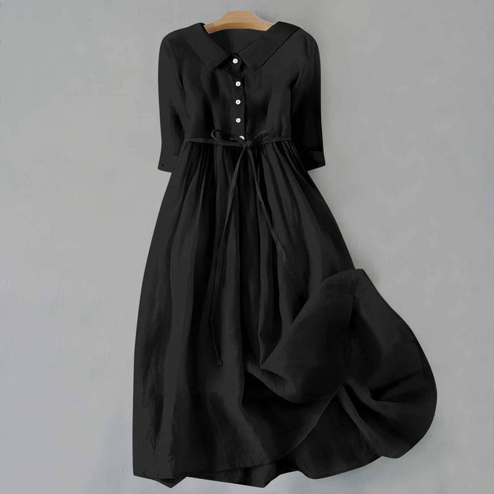 Tammie Casual Tie Waist Midi Dress
