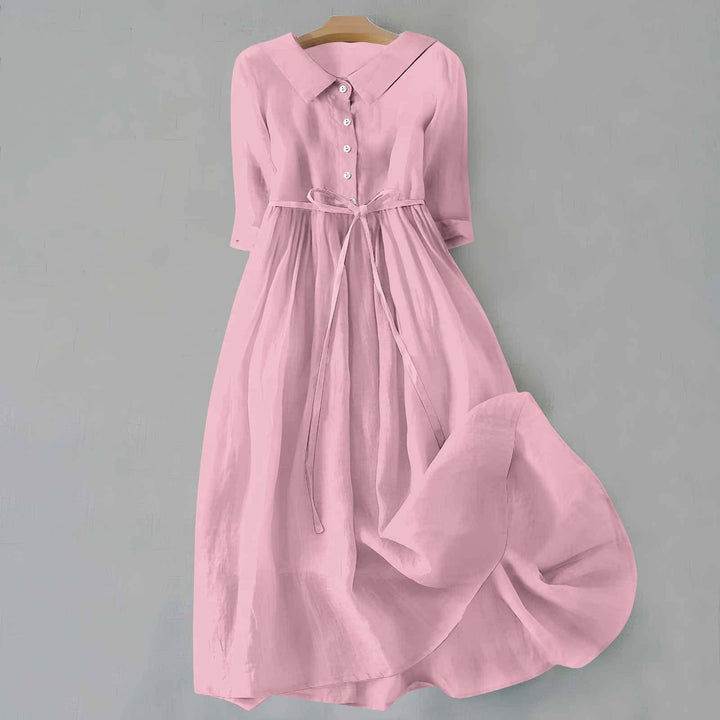 Tammie Casual Tie Waist Midi Dress