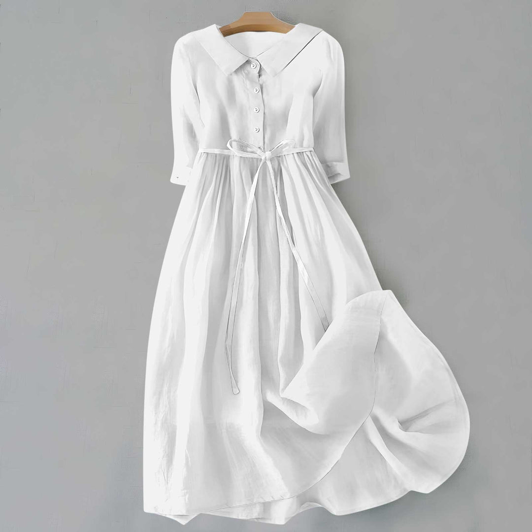Tammie Casual Tie Waist Midi Dress