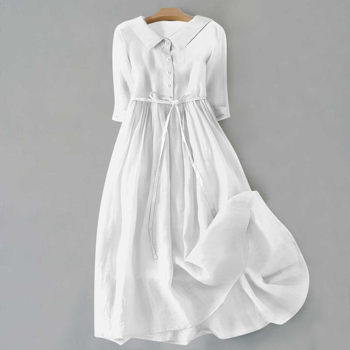 Tammie Casual Tie Waist Midi Dress