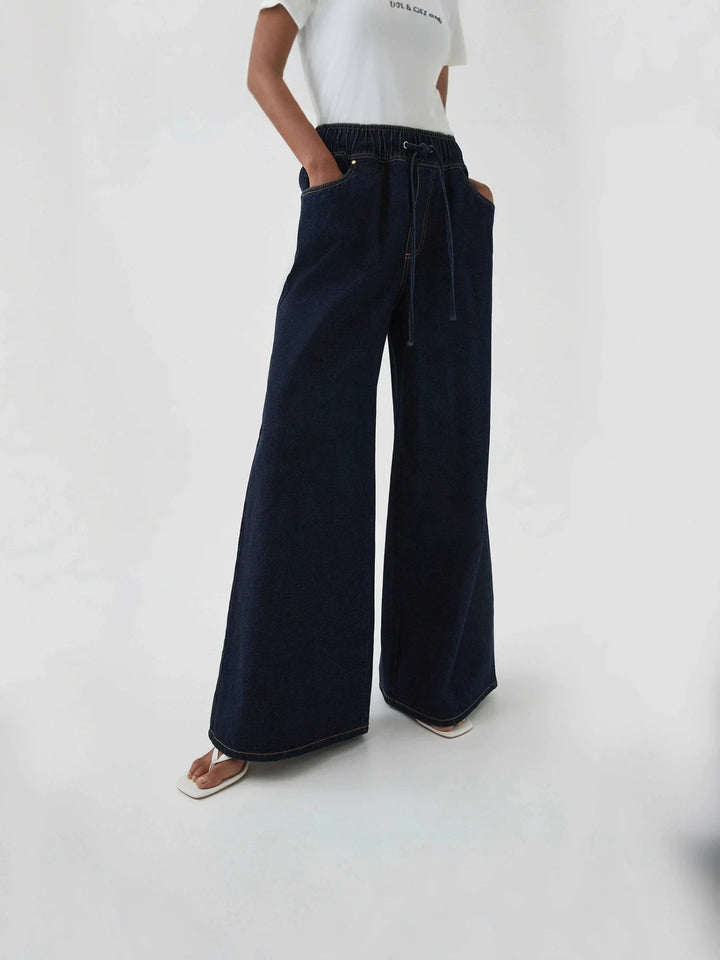 Auren Drawstring Wide-Leg Jeans