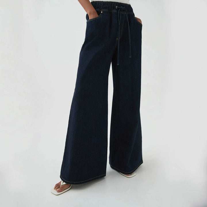 Auren Drawstring Wide-Leg Jeans