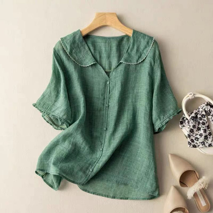 Kristi Vintage Collar Button Blouse