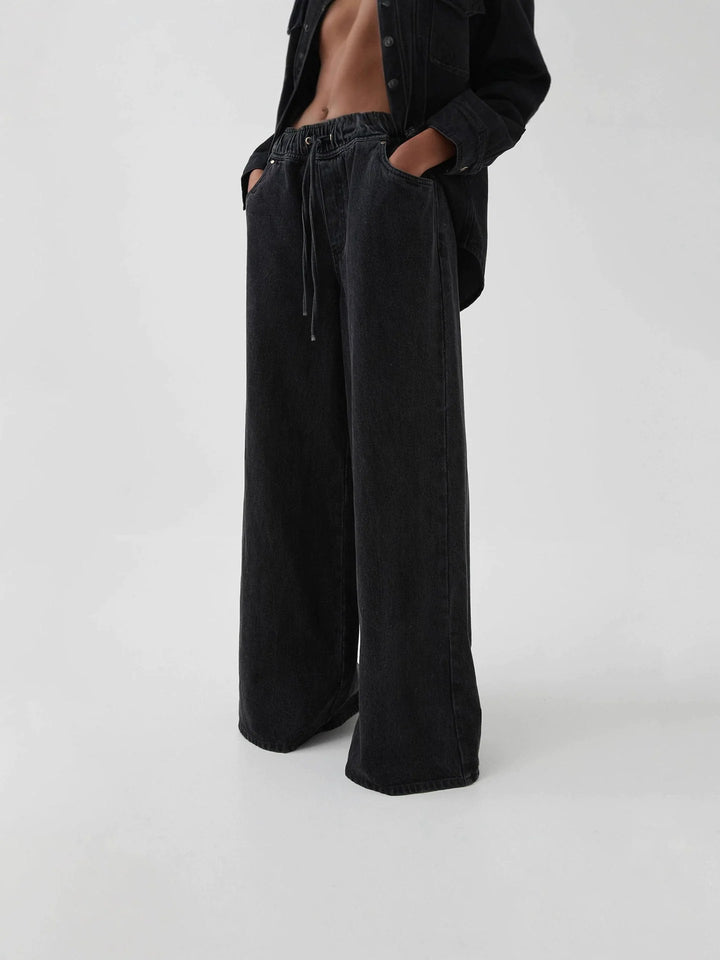 Auren Drawstring Wide-Leg Jeans